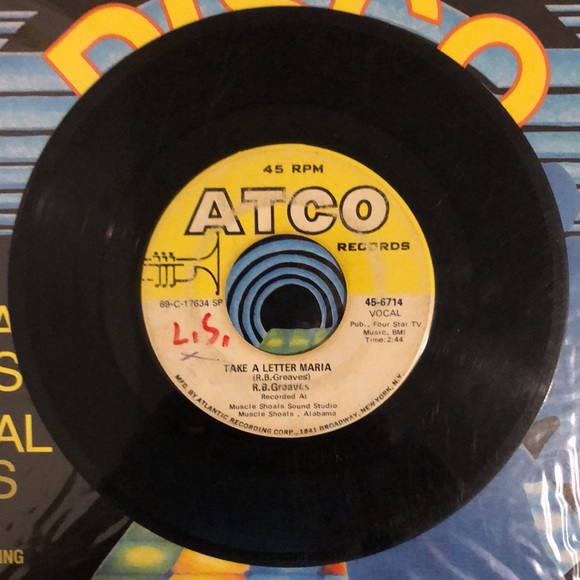 R.B. Greaves Take A Letter Maria Vinyl 45 Record - Picture 3 of 4
